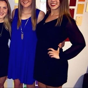 Blue cotton shift dress